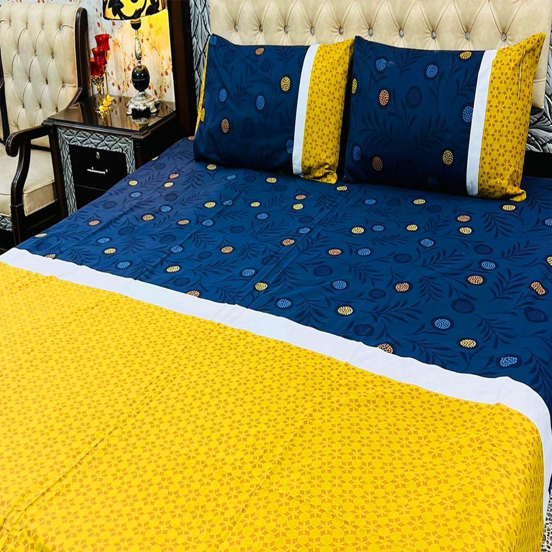 Somerton Yellow and Blue 3 Pcs Bedding Set