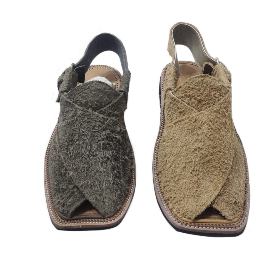 Spadera Hand-Crafted Peshawari Chappal - Hairy Modern