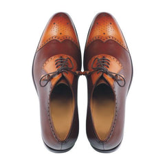 Spadera Handmade Leather Shoes - Trio-Ruskea