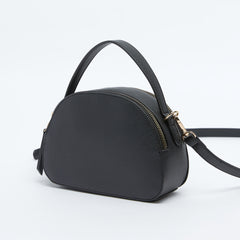 Splash Crossbody Bag with Detachable Strap and Zip Closure Black