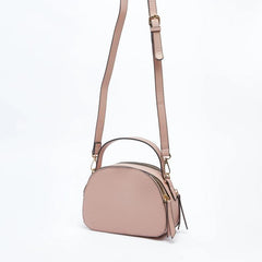 Splash Crossbody Bag with Detachable Strap and Zip Closure Pink