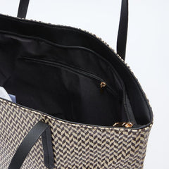 Splash Textured Tote Bag with Twin Handle and Zip Closure