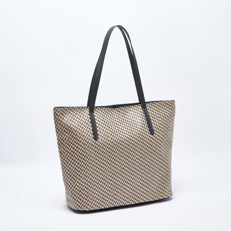 Splash Textured Tote Bag with Twin Handle and Zip Closure