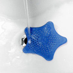 Star Silicone Bath Kitchen Waste Sink Strainer Blue