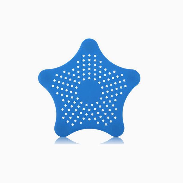 Star Silicone Bath Kitchen Waste Sink Strainer Blue