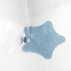 Star Silicone Bath Kitchen Waste Sink Strainer Ice Blue