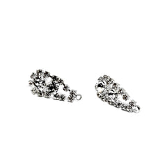 Statement Silver Earrings with Crystals