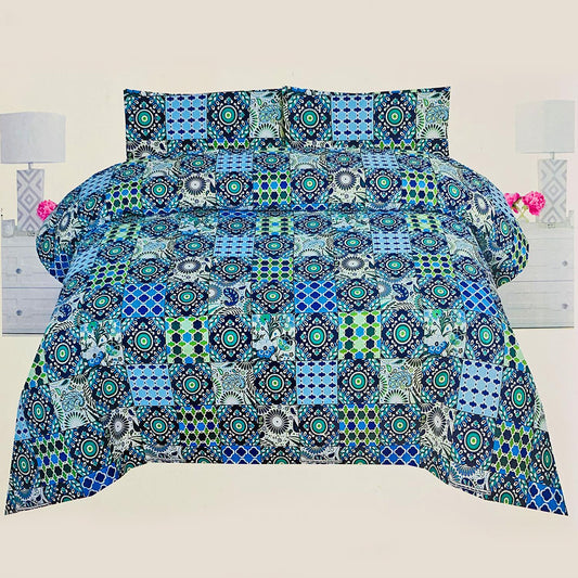 Stephanie 3 Pcs Bedding Set Blue 1500