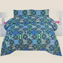 Stephanie 3 Pcs Bedding Set Blue