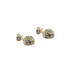 Stud Earrings with Shiny White Stone