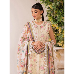 Sunrise 3 Pcs Embroidered Suit Beige