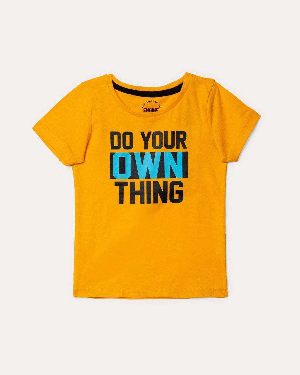 Kids T-Shirt Yellow With Round Neckline ( 3-4 Years & 5-6 Years )