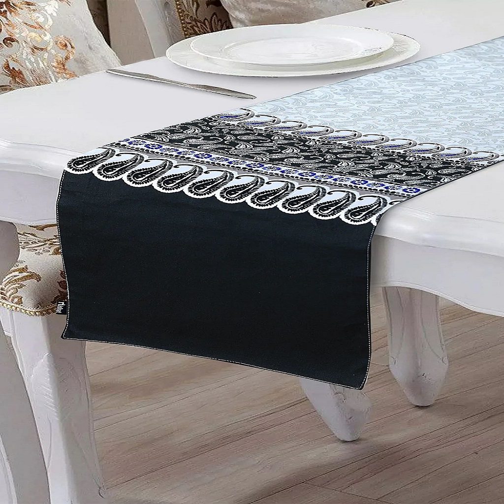 Grey Paisley 1 Pc Table Runner