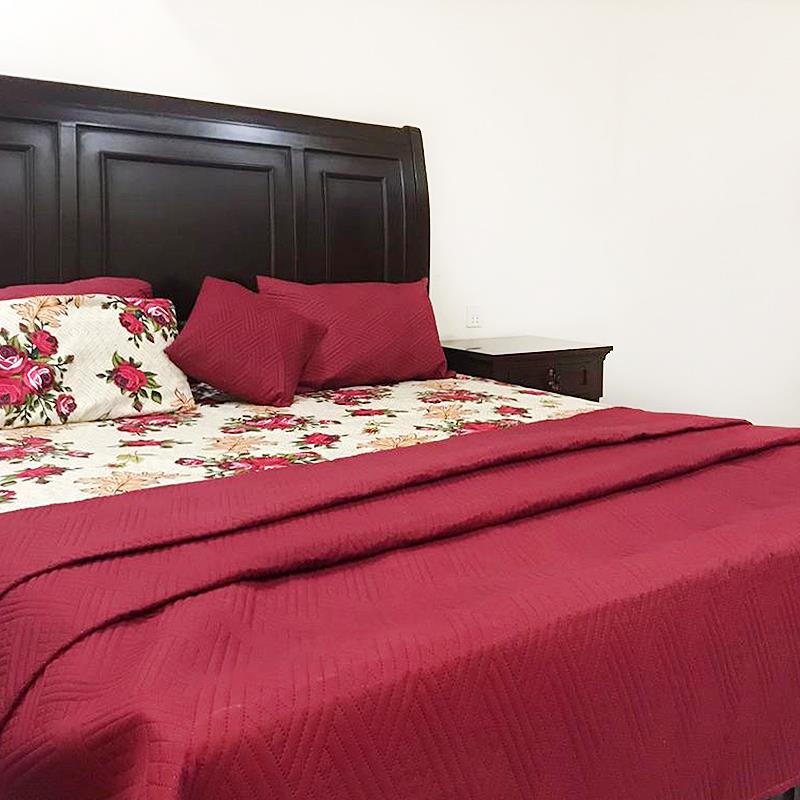 Tamecca 7 Pcs Bedspread Set Maroon