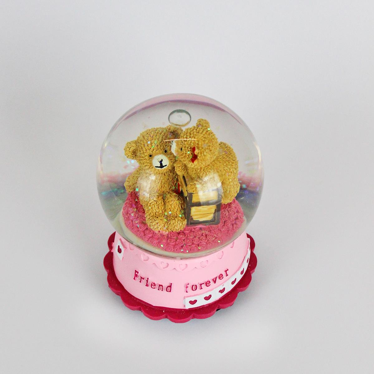 Teddy Globe Showpiece Pink