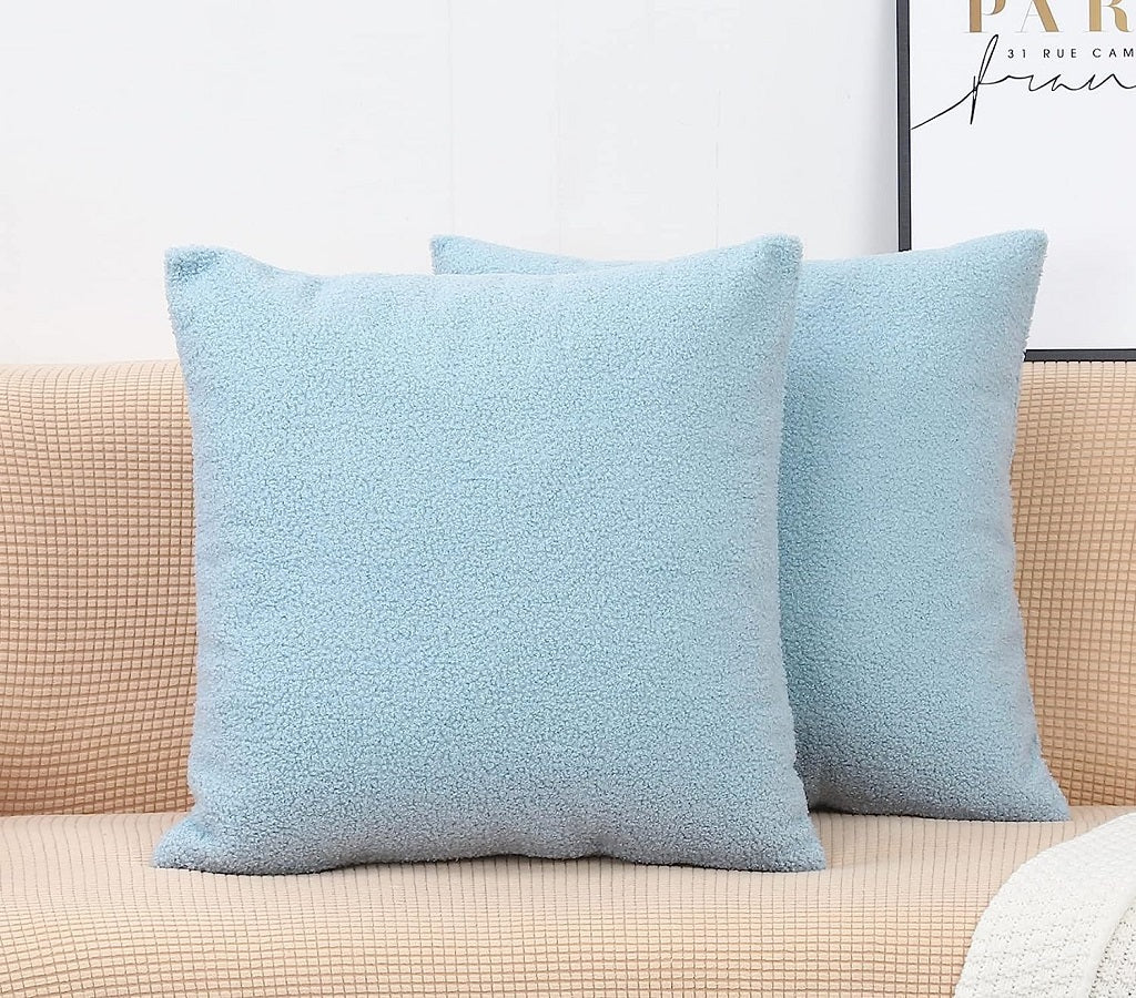 Terry Towel Cushion Covers 2 Pcs Set Turquoise