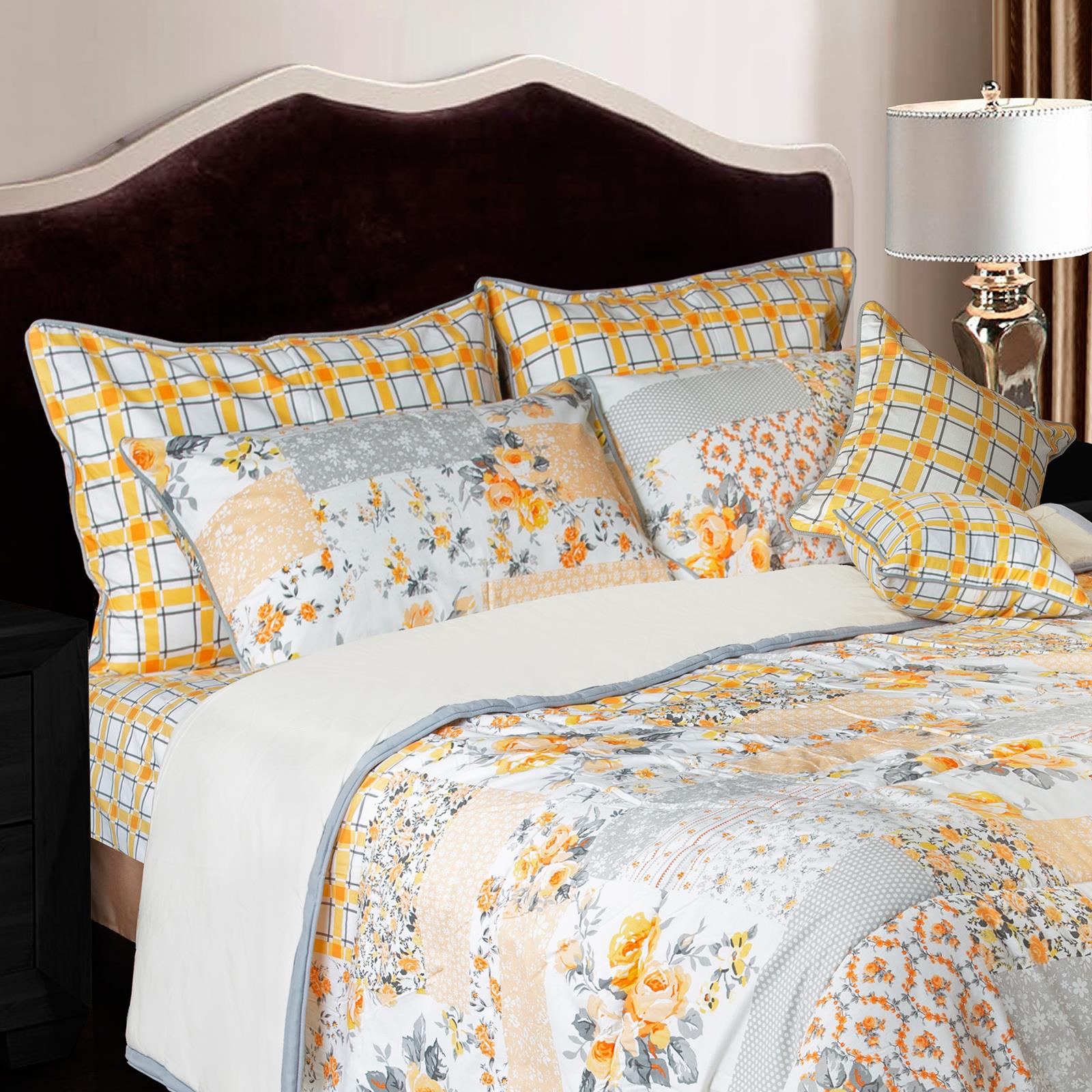 Terza 8 Pcs Bedding Set with Filled Comforter