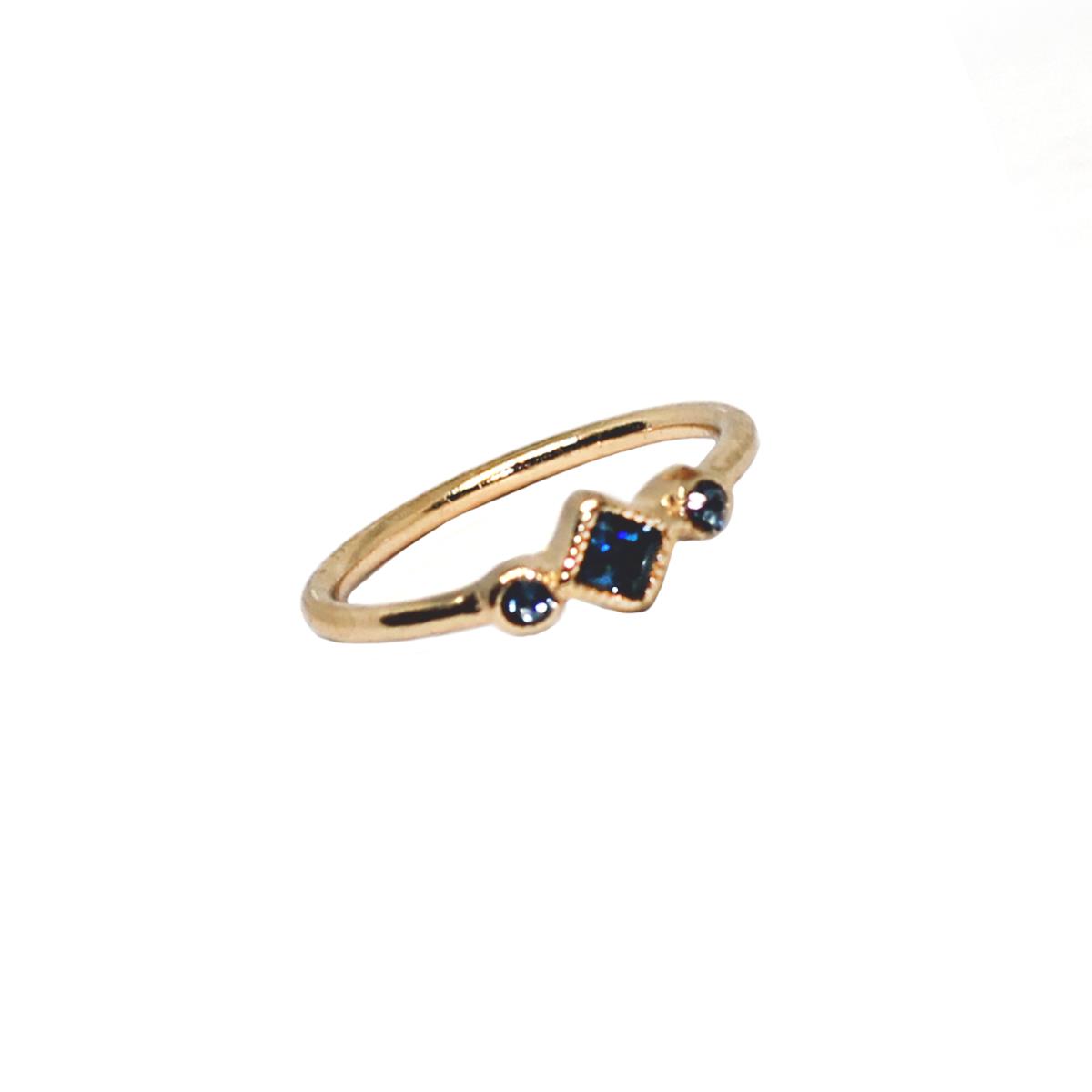 Three Stone Blue Ring