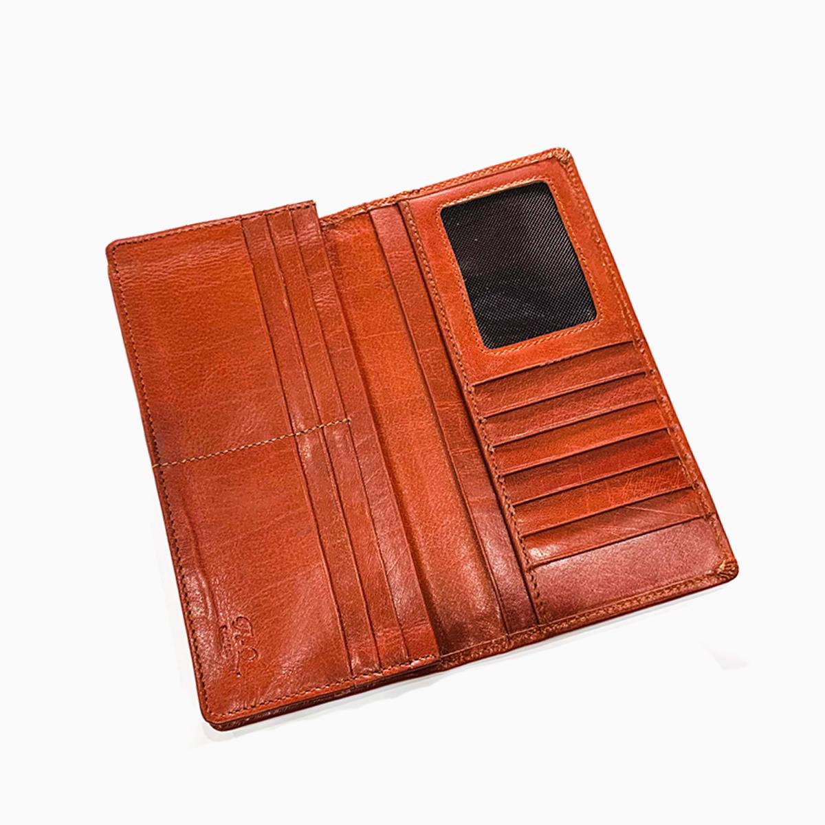 Tobias Leather Long Wallet Brown