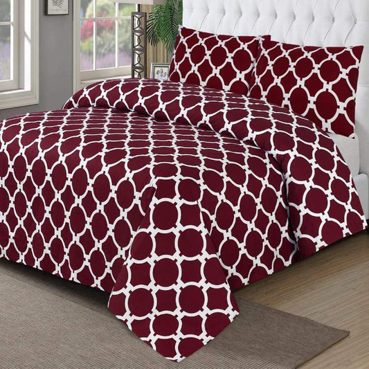 Toma 3 Pcs Bedding Set Burgundy 1200