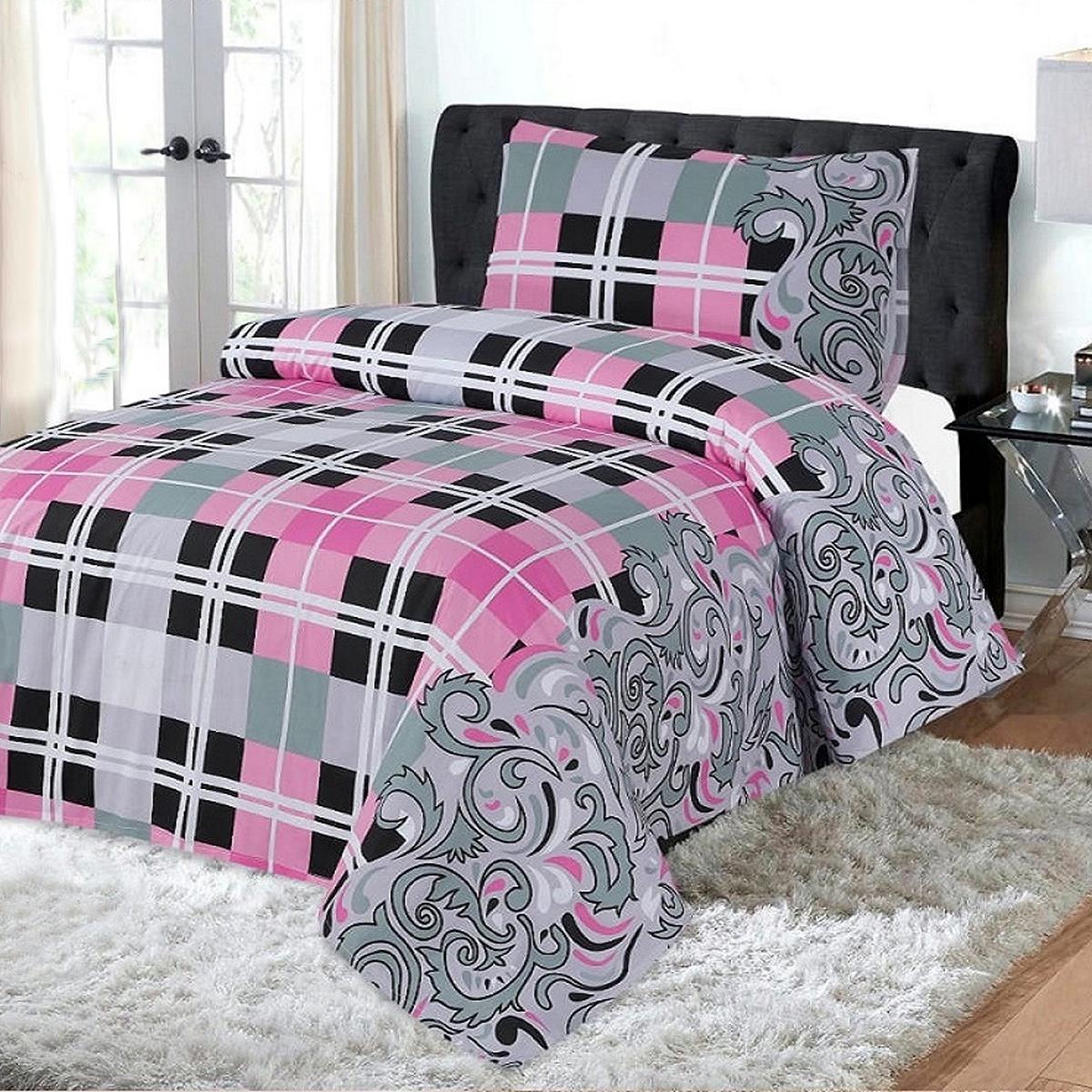 Trisola Check 2 Pcs Bedding Set Pink