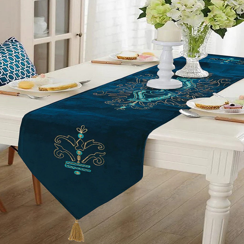 Tulip 1 Pcs Embroidered Table Runner Green