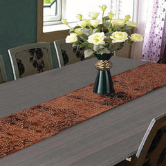 Tulip 1 Pcs Embroidered Table Runner Brown