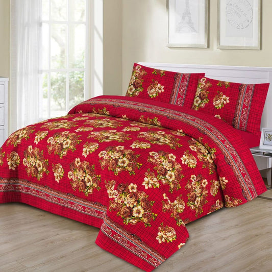 Umbra Floral 3 Pcs Bedding Set Maroon 1024