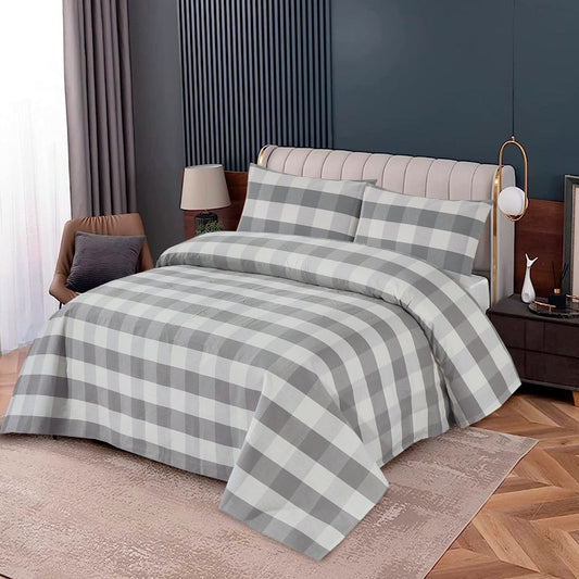 Velleity 3 Pcs Bedding Set Check Grey 1024