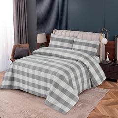 Velleity 3 Pcs Bedding Set Check Grey