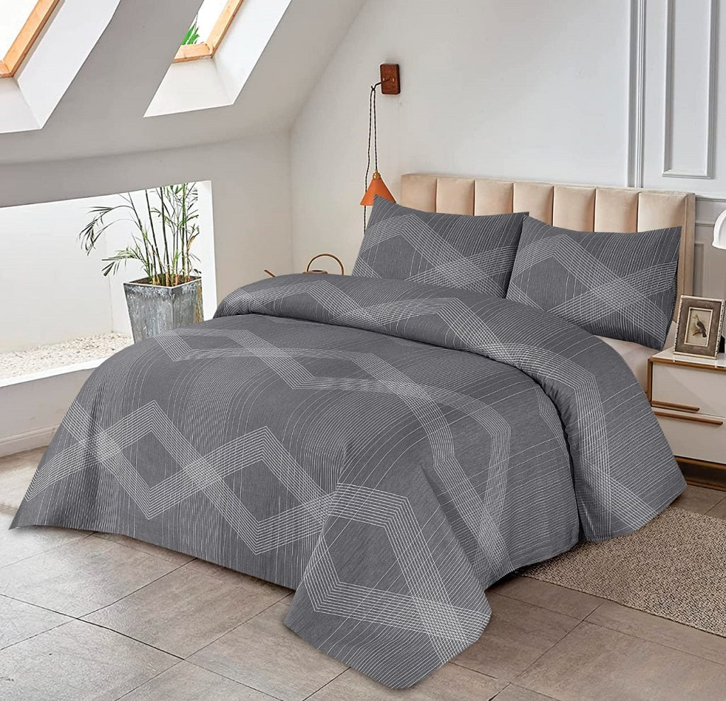 Velleity 3 Pcs Bedding Set Grey