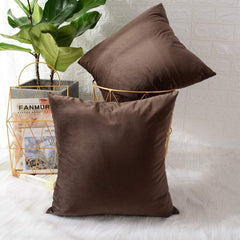 Velvet Cushion Cover Dark Brown