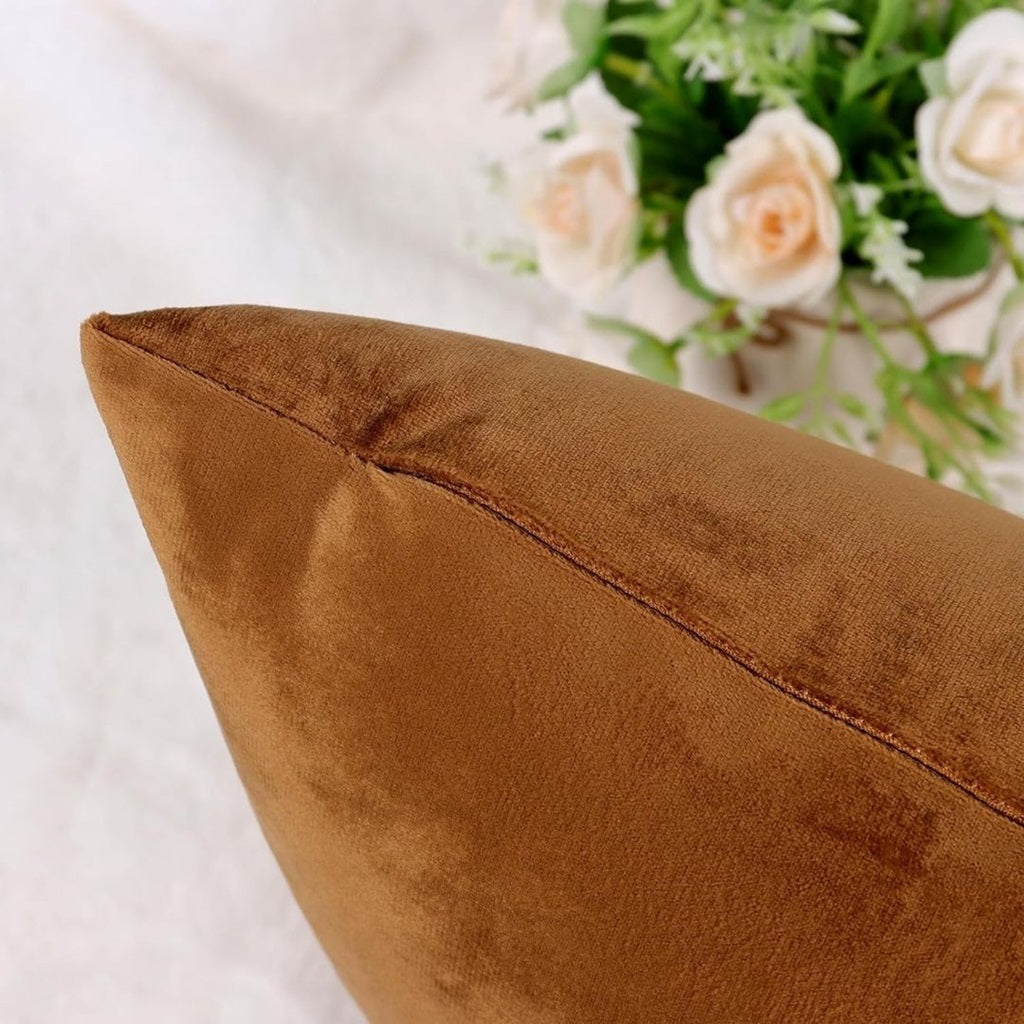 Velvet Cushion Cover Light Brown