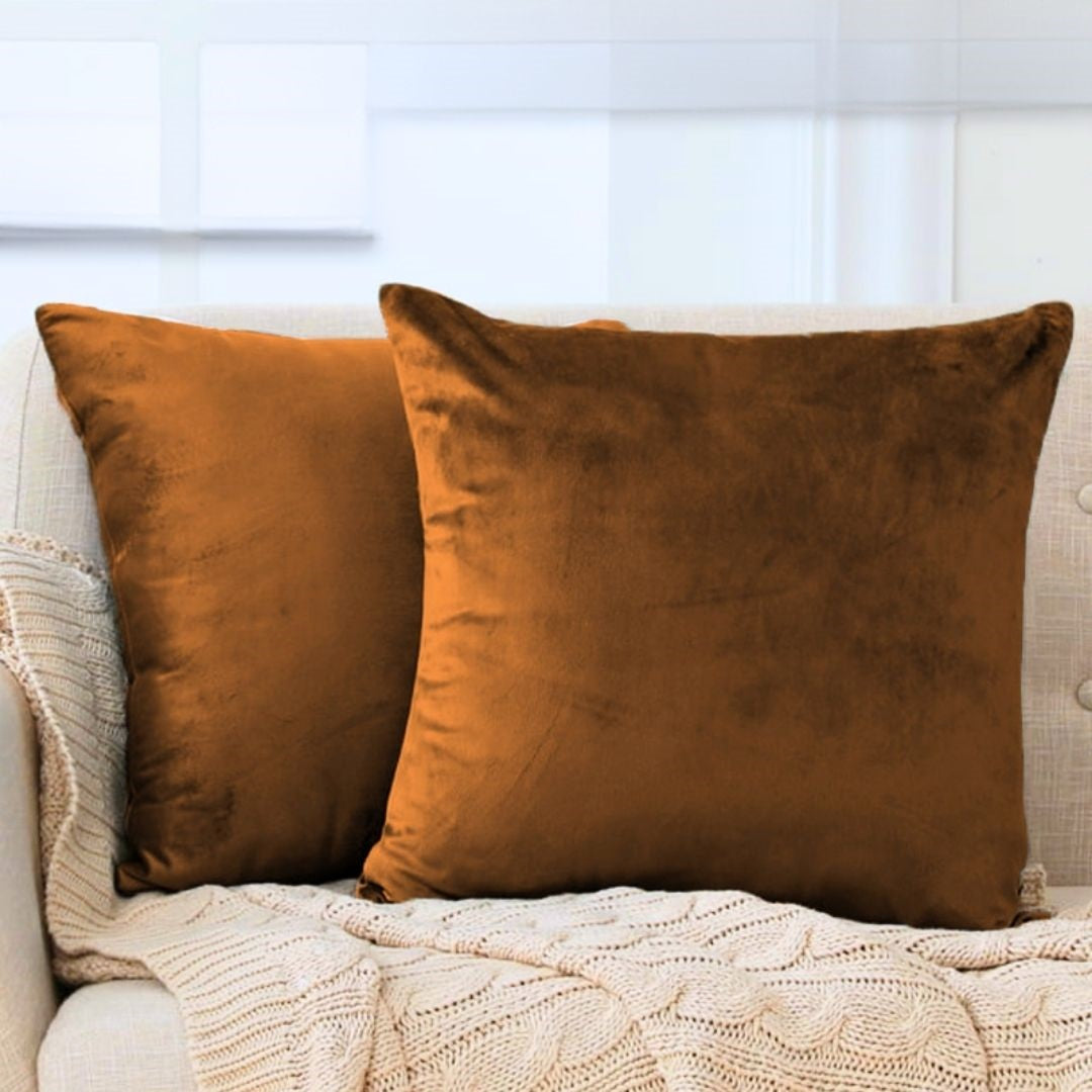 Velvet Cushion Cover Light Brown