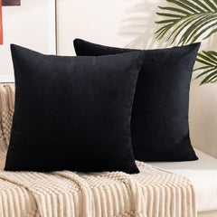 Velvet Cushion Cover Black