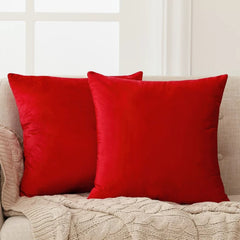 Velvet Cushion Covers 2- Pcs Set Reddish Maroon