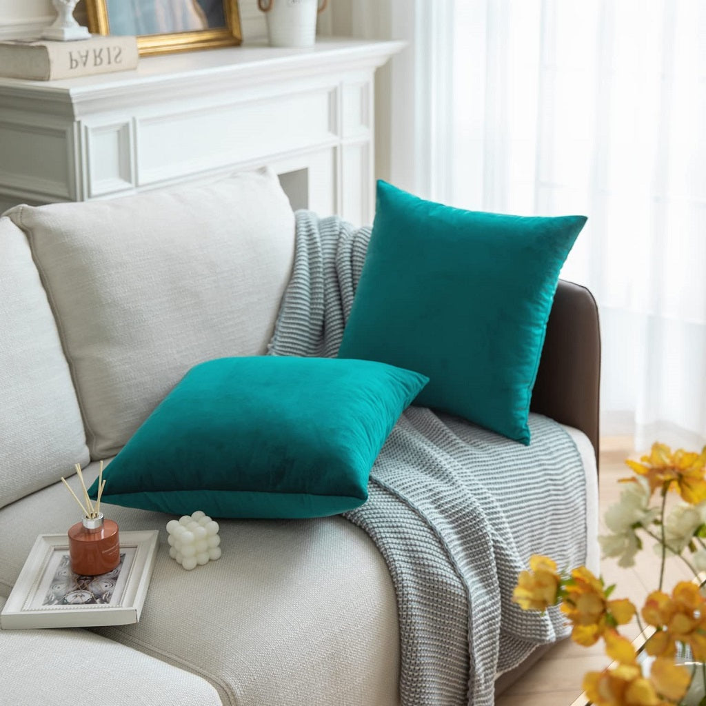 Velvet Cushion Cover Teal