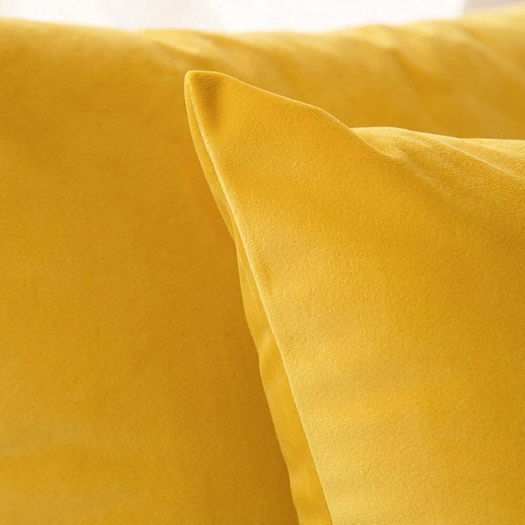 Velvet Cushion Cover Yellow