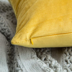 Velvet Cushion Cover Yellow