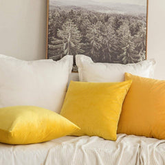 Velvet Cushion Cover Yellow