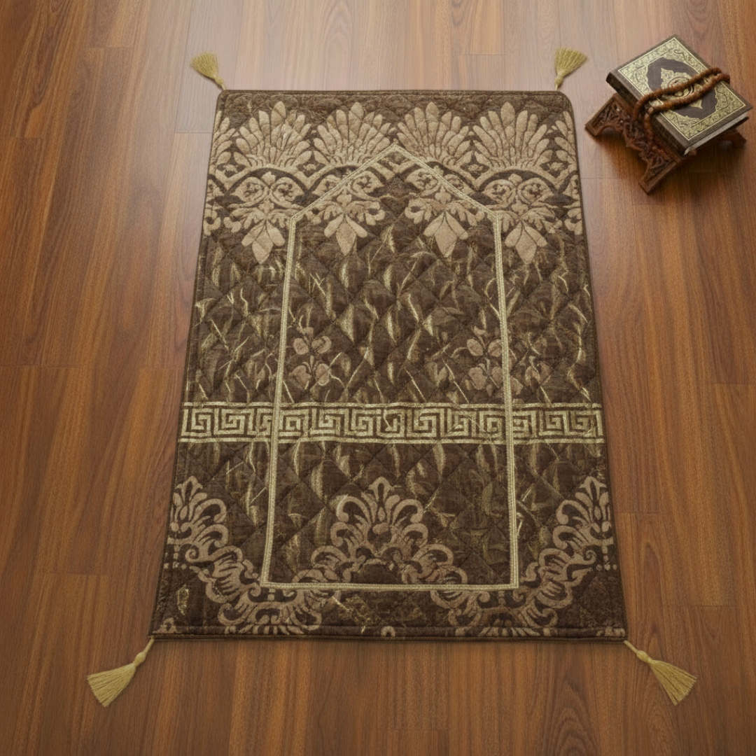 Velvet Quilted Jaye Namaz Brown