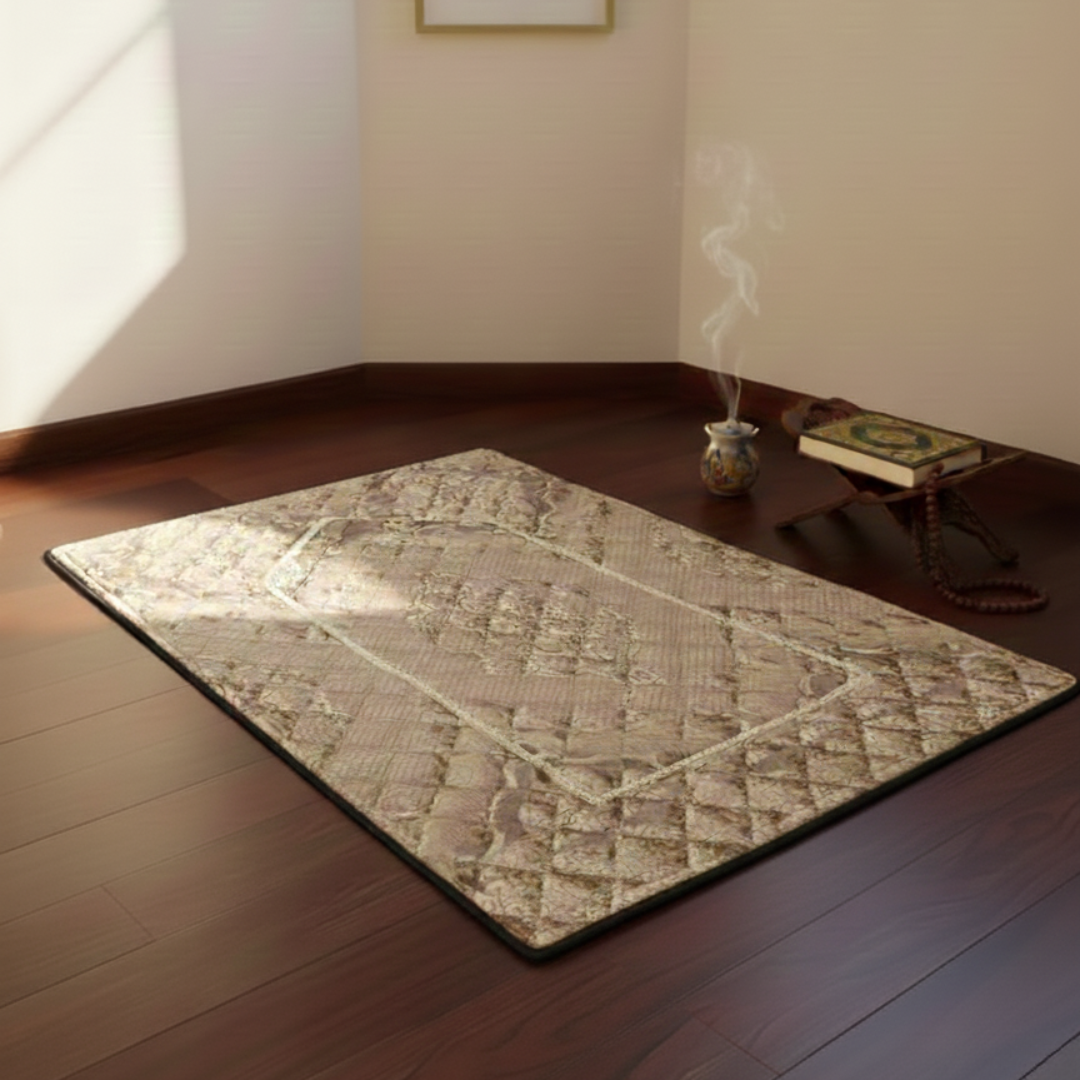 Velvet Quilted Jaye Namaz Light Brown