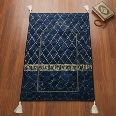 Velvet Quilted Jaye Namaz Navy Blue