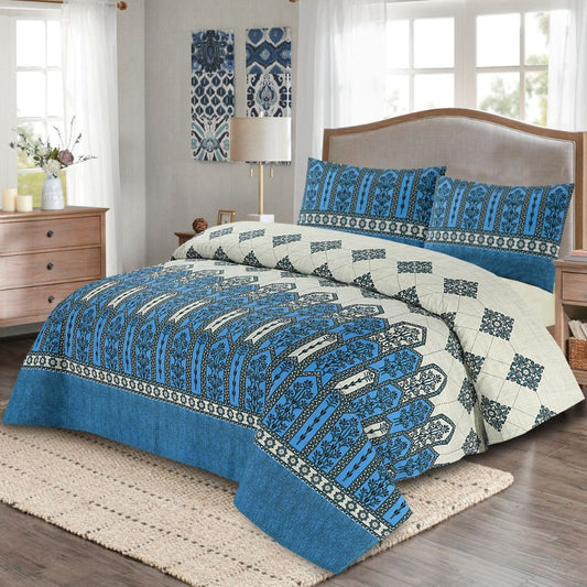 Viola 3 Pcs Bedding Set Blue 1024