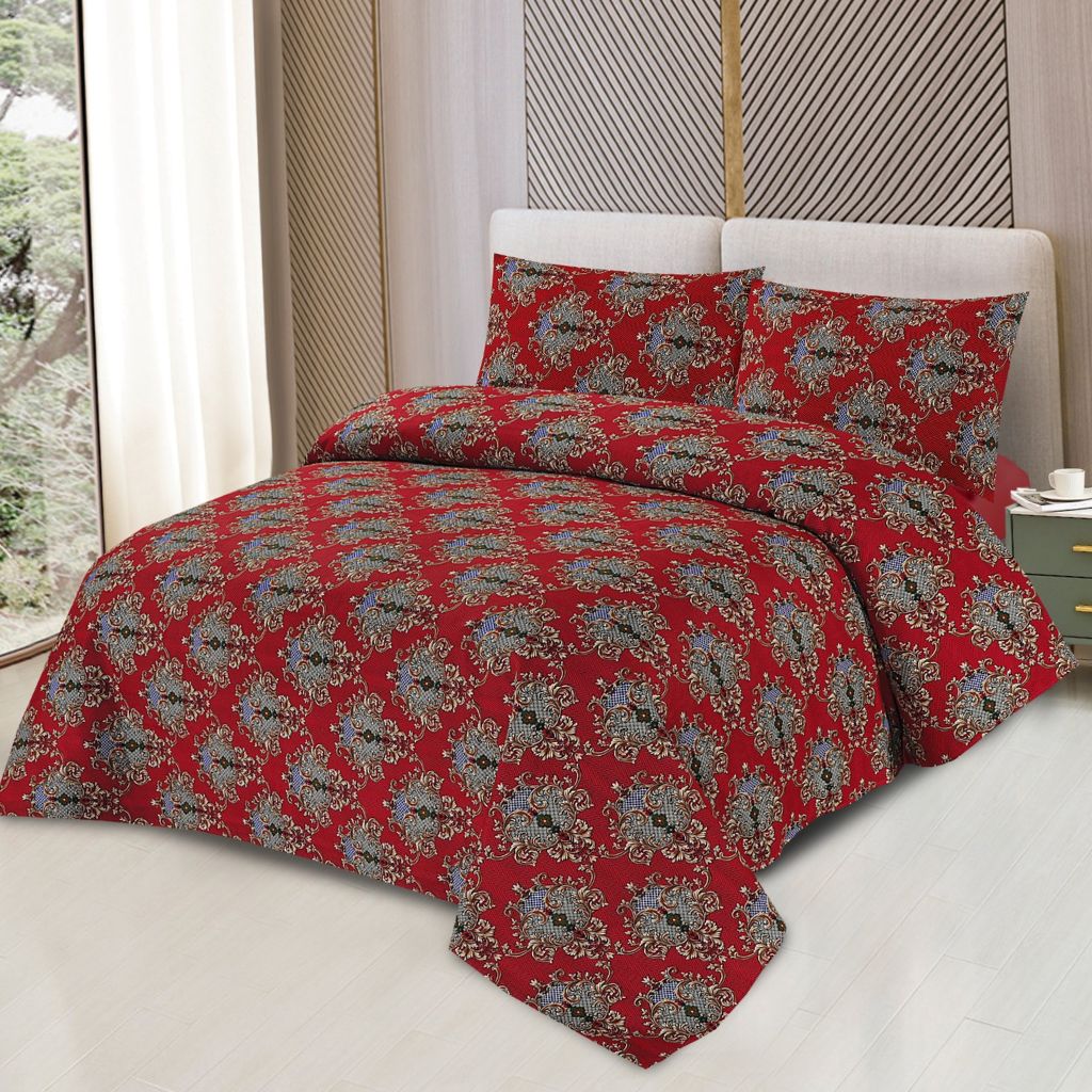 Viola 3 Pcs Bedding Set Burgundy