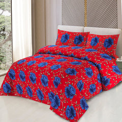 Viola 3 Pcs Bedding Set Floral Red