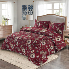 Viola 3 Pcs Bedding Set Maroon