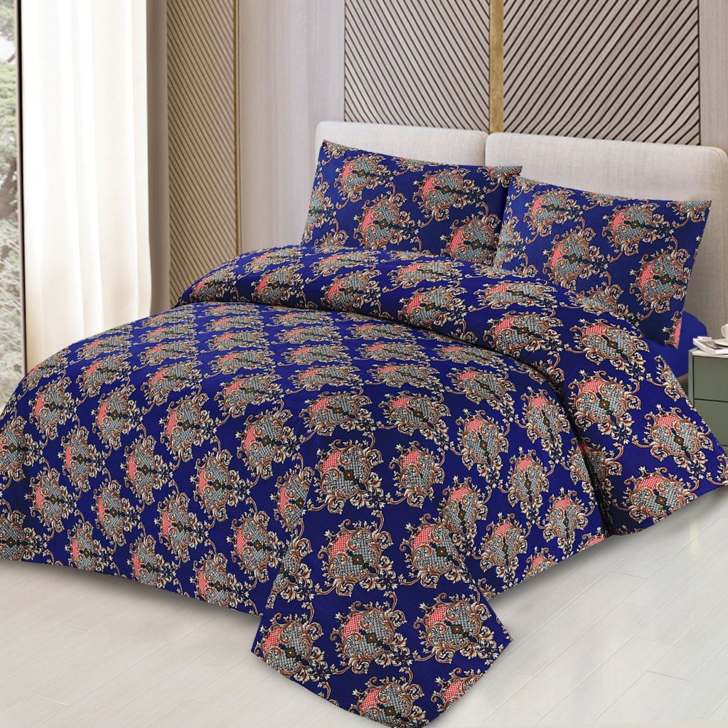 Viola 3 Pcs Bedding Set Navy Blue