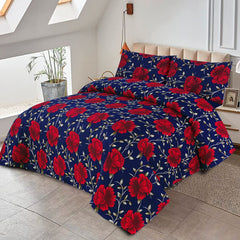 Waggle Floral  3 Pcs Bedding Set Blue