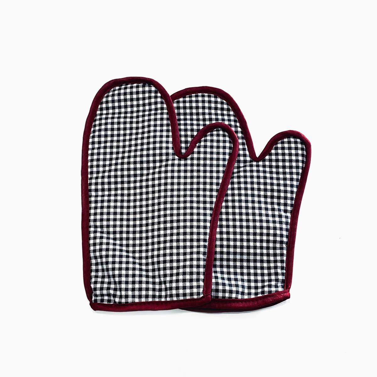 Winston Oven Mitt Set Check Black